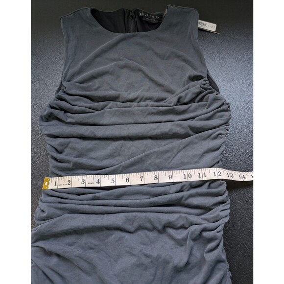 Alice + Olivia KATHERINA RUCHED FITTED Modal Blend Soft Stretch 12 - Picture 8 of 14